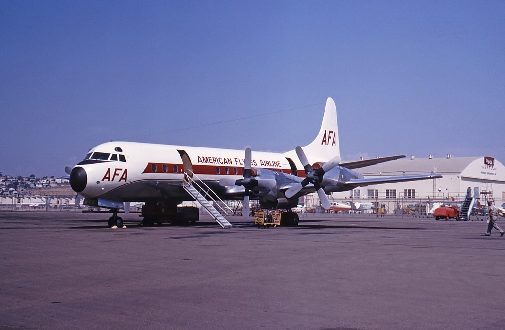 An American Flyers L-188, similar to the one involved at Lindbergh Field in 1963